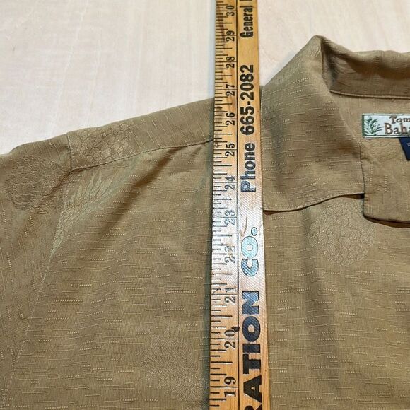 Relaxed Mustard yellow Tommy Bahama silk button down shirt Men's size L - Picture 2 of 5
